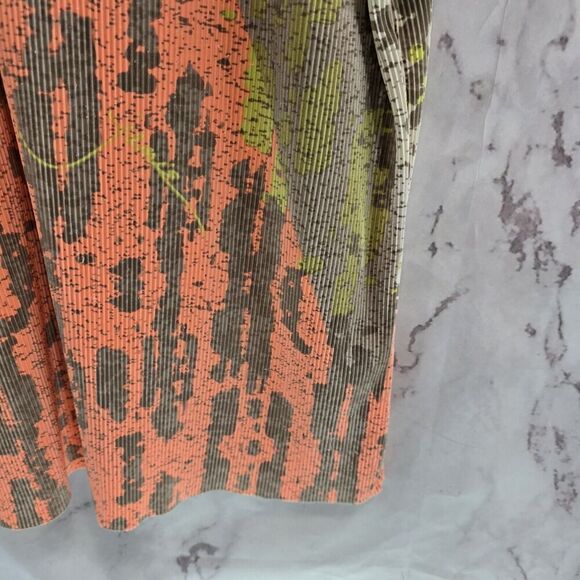 Jamie Sadock Shirt Womens XXL Pink Brown Zip Ripple Crinkle Textured Snake Rib - Picture 4 of 9